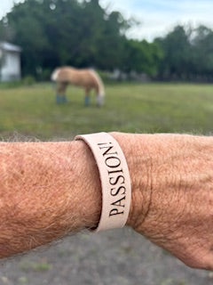 Homemade inspire leather wrist bands!